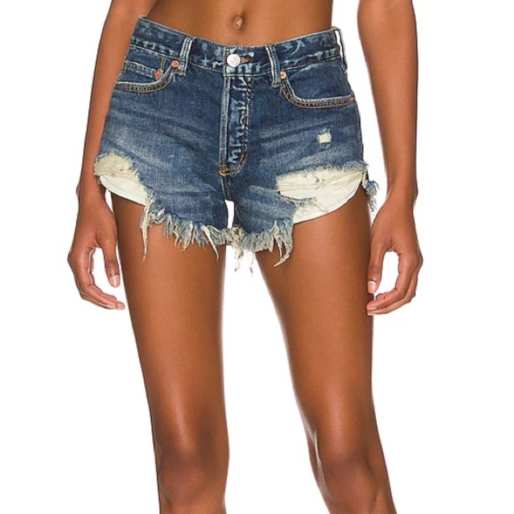 Free People Loving Good Vibration Cutoffs - Workwear Vintage